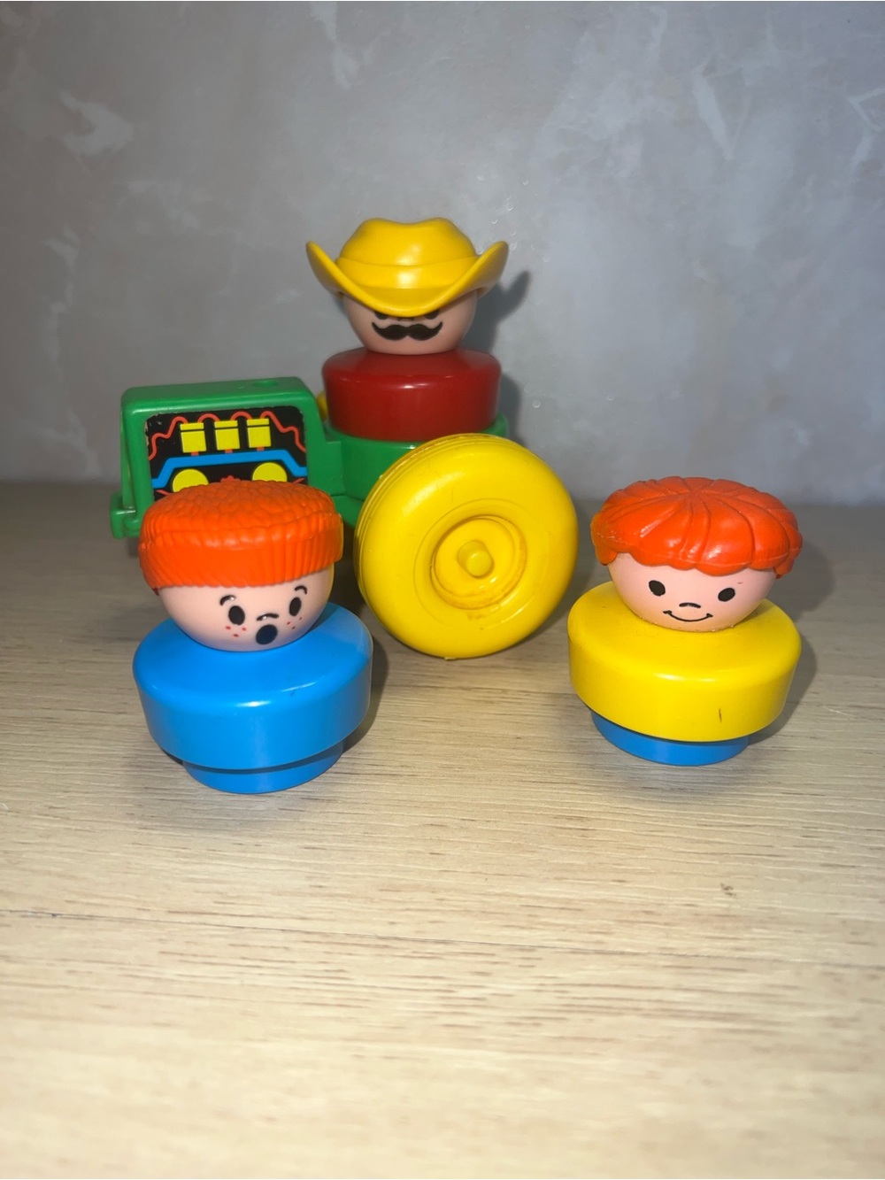 Vintage Fisher-Price Little People Chunky Figures & Tractor Lot | 1990s